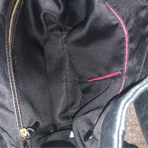 The Sak  Leather Black shoulder bag with gold hardware and design print black!! - Picture 9 of 15